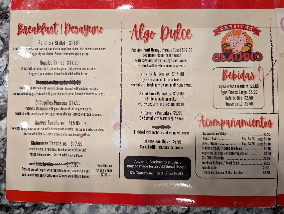 Carnitas Don Claudio Menu - Image 4