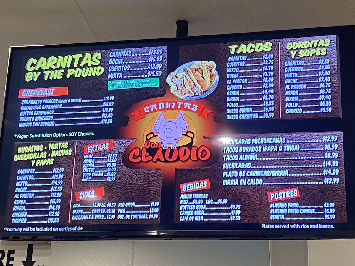 Carnitas Don Claudio Menu - Image 6